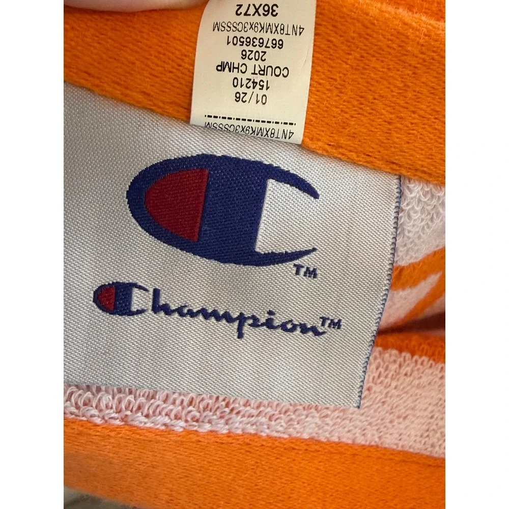 Champion Basketball Court Jacquard Beach Towel Orange 100% Cotton 36x72 NWT